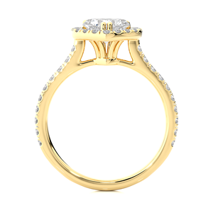 Bague de fiançailles AMBER JEWELS pour femme en argent 925 plaqué rhodium, moissanite certifiée IGI, taille brillant, sertissage pavé, romantique - Product Image 2
