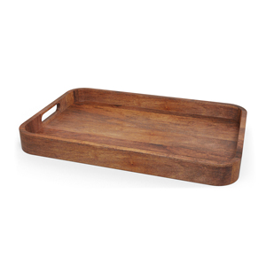 Bandeja de servir de madera rectangular con bandera estadounidense grabada, duradera para uso en fiestas - Product Image 4