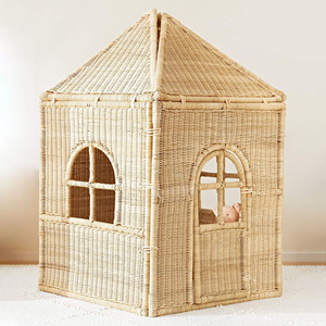 Maison de poupée écologique en rotin, jouet d'imaginaire pour enfants, meilleur choix, prix le plus bas - Product Image 3