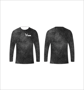 T-shirt de sport à manches longues en tissu texturé charbon, respirant, pour la performance et l'entraînement physique - Product Image 1