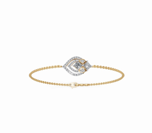 Florin Leaf Lab Grown Diamond Chain Bracelet 0.575 Carats 40 Stones 9k 14k 18k Yellow <b>Rose</b> White <b>Gold</b> Nature Inspired Jewelry - Product Image 3