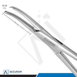 Pinza Hemostática Curva Accuram Micro Halsted 1X2 Dientes, Instrumento Quirúrgico Dental Manual de Acero Inoxidable - Product Image 5