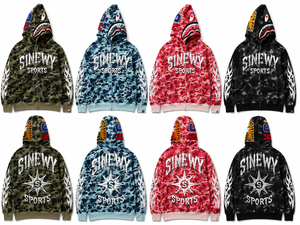 Sudadera con capucha y cremallera estampada de camuflaje, estilo urbano oversize para hombre, de algodón/bambú ecológico, con capucha doble/individual, de alta gama, para primavera. - Product Image 3