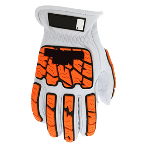 Mechanics <b>Gloves</b> Goatskin Leather <b>Drivers</b> Work Tire Tread TPR Back Fingers Thumb Kevlar Cut Resistant Liner Heat Resistance - Product Image 3