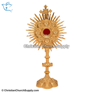 Monstranza Italiana de Latón |   Ostensorio Eucarístico con Acabado Dorado – Export Corporation - Product Image 4