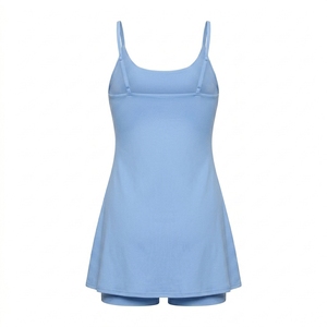 Vestido de pickleball de una pieza para mujer con shorts de compresión a juego, espalda recortada, tirantes ajustables, ropa casual para cancha OEM ODM - Product Image 2