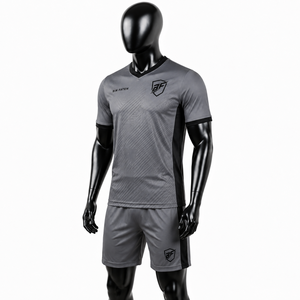 Ensemble d'uniformes de football unisexe BIN FATEH gris et noir, imprimé numérique, polyester respirant, taille adulte, meilleure qualité OEM, marque personnalisée - Product Image 4