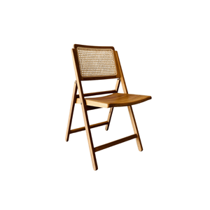 Chaise de salle à manger pliable Virox en teck massif avec dossier croisé au design moderne pour la salle à manger et le salon - Product Image 5
