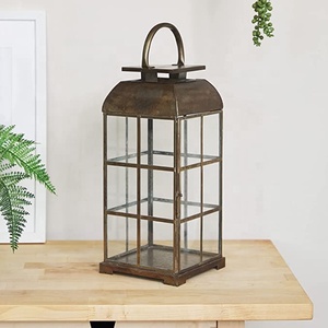 Lanterne en laiton avec fenêtres en verre intérieur et extérieur pour la décoration de la maison utilisée tout type d'occasion comme la décoration de fêtes - Product Image 5