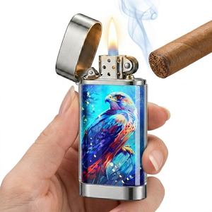 Briquet Falcon X de Luxe en Métal, Coupe-Vent, Rechargeable à l'Huile, Design Classique Gravé Personnalisé, Stock Français - Product Image 5