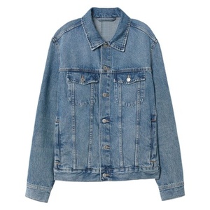 เสื้อแจ็คเก็ตยีนส์ออร์แกนิกที่ยั่งยืน |   เสื้อผ้าสตรีทแวร์ผู้ชายรักษ์โลกสำหรับฤดูใบไม้ผลิ แบบแพทช์เวิร์ค ล้างสีแบบ Stone Wash และ Acid Wash สไตล์ฮิปฮอป - Product Image 4