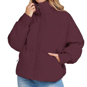 Breathable Quilted Women's Winter Puffer <b>Jacket</b> with Hood Nylon Lining <b>Canvas</b> Fabric Customizable <b>for</b> Ladies - Product Image 5