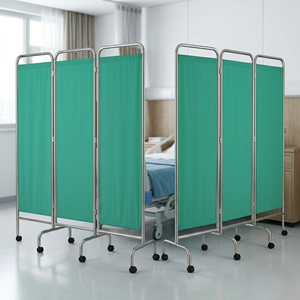 Stainless Steel Medical Bedside <b>Screen</b> 3 Fold 4 Fold <b>Privacy</b> Curtain Divider Class II Model 12-12 Aaradhya Hospital 3-Year - Product Image 2