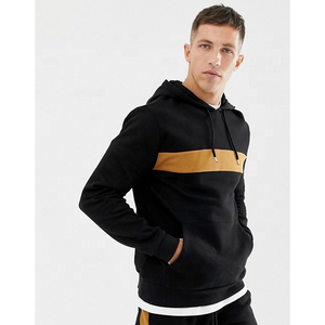 Conjunto Deportivo para Hombre con Capucha Negra y Franja Color Mostaza, Sudadera y Pantalones Largos Casuales, Corte Regular, Ropa de Otoño - Product Image 4