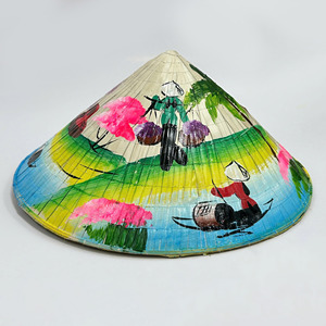 Custom logo & painted art non la hat souvenir supplies high quality natural bamboo palm leaf hats - Product Image 6