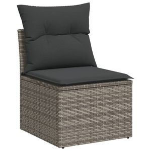 Grand ensemble de canapés de jardin en rotin PE gris avec pieds réglables, canapés de jardin à pieds réglables - Product Image 4