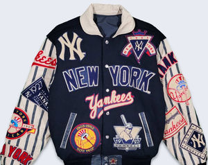 Formal Varsity <b>Jacket</b> Front Logo Breathable Windproof Stand Collar Polyester/Cotton Reflective Customizable Colors Designs Men's - Product Image 1