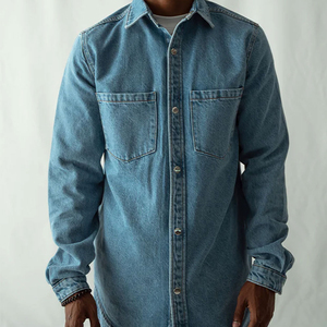 Camisa de Mezclilla para Hombre, Servicio OEM, Artículo de Moda, Última Tendencia, MOQ Bajo, Camisa de Mezclilla para Hombre, Estilo Actual - Product Image 6