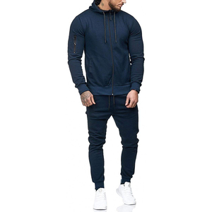 Ensemble de survêtement personnalisé en coton mélangé 450 GSM pour homme, sweat à capuche et pantalon, couleur gris anthracite, logo brodé sur la poitrine, qualité supérieure - Product Image 5