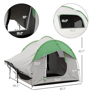 Tenda per SUV Impermeabile per 5-6 Persone con 3 Porte e Finestra a Rete, Spaziosa Tenda Auto Grigio-Verde ad Apertura Rapida, Grande Dimensione per Campeggio e Viaggi - Product Image 3
