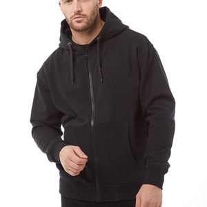 Sweat à capuche personnalisé avec strass, effet vieilli, 500 g/m², fermeture éclair, avec strass noirs personnalisés, pour homme - Product Image 1