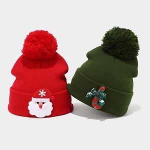 Nuevo Gorro Navideño de Invierno, Lindo Gorro de Santa Claus para Hombre y Mujer, de Spandex, Algodón, Jacquard, Tejido, con Botones, Cálido - Product Image 2