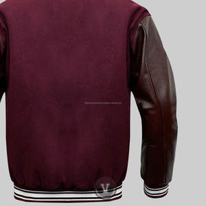 Laine Melton violette avec manches en cuir de vachette doré Varsity Jacket College Varsity Jacket Baseball Varsity Jackets - Product Image 4