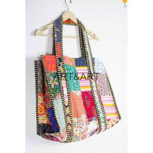 Super High Quality Bohemian Women's Jhola <b>Bag</b>-Fashionable Cotton <b>Patchwork</b> Quilted Tote <b>Bag</b> Open Two Handles Directly - Product Image 4