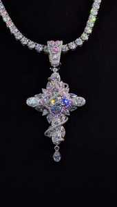 Iced Out VVS Moissanite <b>Cross</b> Pendant Gold Plated 925 Sterling <b>Silver</b> Christian Floral <b>Cross</b> Hip Hop Jewelry Custom Bling - Product Image 2