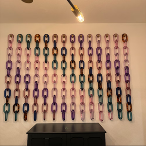 Customization Handmade Fairy Transparent Colorful Chunky Polished Sculpture Wall Art Large Knot Resin Chain Links Aesthetic Room - Product Image 1