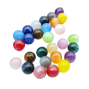 Round Resin Beads in <b>Red</b> Brown White Pink Yellow Blue Purple Black Orange Green 3D Cartoon Design High Grade for Jewelry Making - Product Image 1