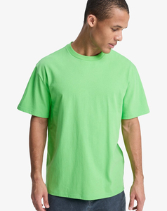 T-shirt décontracté pour homme de haute qualité, coupe classique, vert uni, manches courtes, col rond, jersey tricoté, teinture unie, 100% coton, 220g - Product Image 3