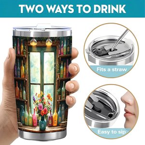 Stainless Steel Tumbler 20oz Double Wall <b>Insulated</b> Portable Outdoor Hiking <b>Cup</b> - Product Image 5