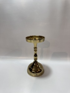 Ensemble de 4 élégants bougeoirs en aluminium argenté avec tiges en bambou et coupelles festonnées, supports de bougies coniques, décoration de centre de table - Product Image 4