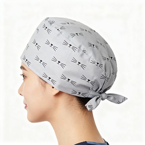 New Nurse Hat <b>Scrub</b> <b>Caps</b> Floral Bouffant Sanitary With Sweatband Cartoon Printing Nursing Hat <b>Scrub</b> Hat - Product Image 2