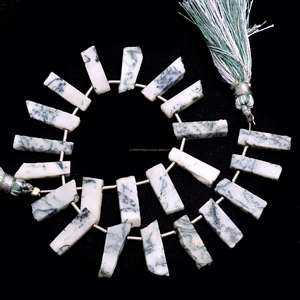 ลูกปัดอัญมณีสีเขียวมอสธรรมชาติรูปทรงเรียบ8นิ้วทำด้วยมือสำหรับทำเครื่องประดับสร้อยคอสร้อยข้อมือ - Product Image 1