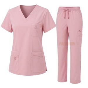 Tenue de travail personnalisée pour infirmières, haut de blouse en coton mélangé, pantalon cargo, vêtements médicaux et de soins de santé, fabricant en gros sous marque privée - Product Image 1