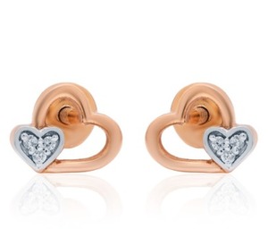 Pendientes de Diamantes CZ en Oro Rosa, Chapados en Oro de 14K, Joyería de Lujo para Mujer, Elegantes para Fiestas, Uso Diario, Regalos - Product Image 1