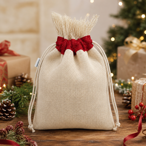 Sac de rangement en jute naturel non laminé avec cordon de serrage, pour cadeaux, 33x24 cm, plat, logo personnalisé, vente en gros, OEM, commande en gros, modèle AB0405 - Product Image 5