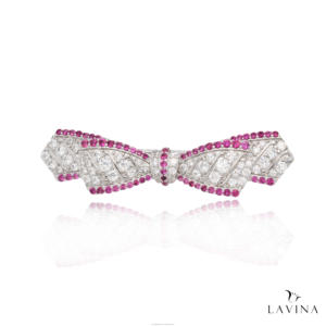 เข็มกลัดโบว์สีเงินสเตอร์ลิงประดับแฟชั่นสำหรับผู้หญิงสำหรับงานแต่งงานงานหมั้นของขวัญ925 - Product Image 1