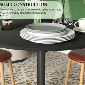 Tavolo da Cucina Pieghevole Nero, Piccolo Tavolo Rotondo per Spazi Ristretti - Product Image 4