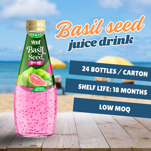 VINUT 290ml Muestra gratis OEM ODM Mayorista Etiqueta privada HALAL KOSHER Bebida de semilla de albahaca de guayaba Otras bebidas - Product Image 2