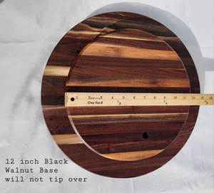 Wood Double Tier Rotating <b>Tray</b> Smooth-Spin Lazy Susan for Tabletop <b>Spice</b> Serving - Product Image 3