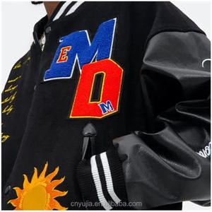 Chaqueta universitaria de béisbol para hombre, fabricante de chaquetas varsity de alta calidad para hombre, chaqueta con mangas de cuero y bordado de chenilla. - Product Image 2