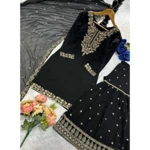 Ensemble de vêtements de soirée pour femmes de créateur Beau haut et pantalon avec Dupatta - Product Image 4