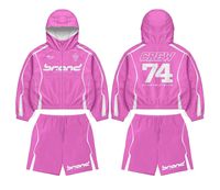 Ensemble de survêtement sportif pour homme de qualité supérieure, veste coupe-vent à capuche et short de jogging, couleurs personnalisées, tricoté, séchage rapide, vêtements de sport d'été