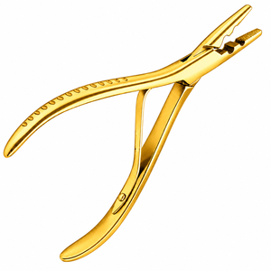 Pinzas Profesionales de Acero Inoxidable Doradas para Extensiones de Cabello, Herramientas para Remover Anillos Micro - Product Image 1