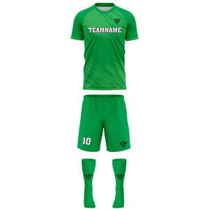 Conjunto de Uniforme de Fútbol para Hombre Verde, Jersey, Pantalones Cortos y Calcetines Sublimados, Transpirables, de Poliéster Protector, Talla Adulto - Product Image 1