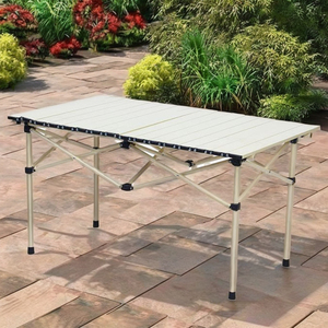 Dış mekan kullanımı için kompakt taşınabilir alüminyum katlanır kare masa kamp piknikler partiler bahçeleri genel dış mekan mobilyası - Product Image 3