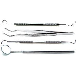 Kit d'examen dentaire en acier inoxydable pour usage professionnel : miroir de blanchiment dentaire, détartreur, pinces, instruments chirurgicaux de base - Product Image 2